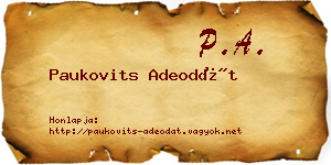 Paukovits Adeodát névjegykártya
